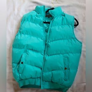 Women’s Large Puffy Turquoise Vest
